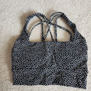 BuffBunny Revolution Strappy Sports Bra - Black Bossy Print - Small